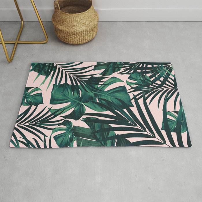 Tropical Jungle Leaves Pattern #5 #tropical #decor #art #society6 Rug