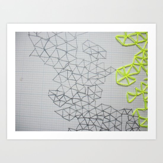 Neon Geometric Art Print