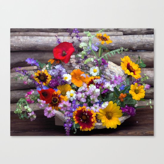 POP floral still life Canvas Print