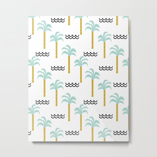 Palm Tree tropical island vacation wave water socal hawaii beach life salt life chilled out vibe Metal Print