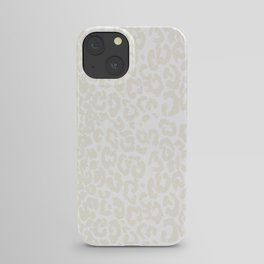 Antique White Leopard Print on White iPhone Case