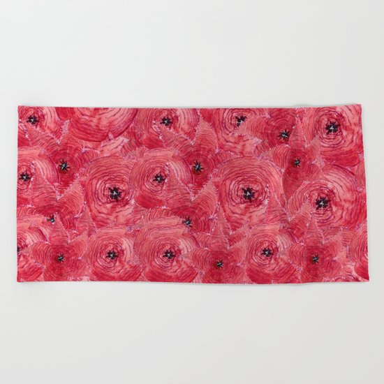 Red poppies Beach Towel