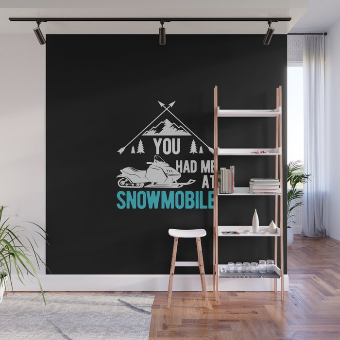 Funny Snowmobile Lover Wall Mural