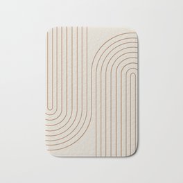 Minimal Line Curvature VI Earthy Natural Mid Century Modern Arch Abstract Bath Mat