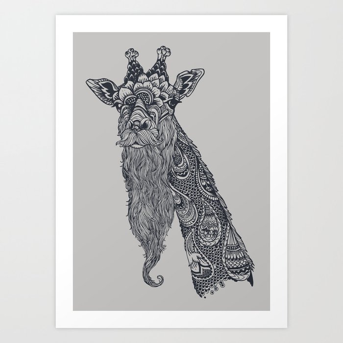 Giraffe Movember Art Print