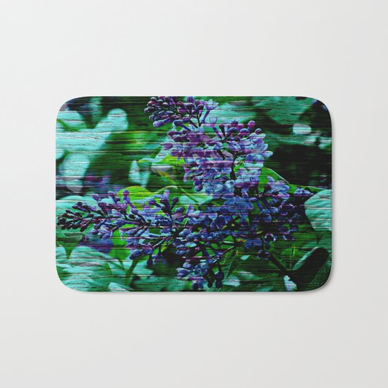 Vintage Textured Painted Lilac Bath Mat
