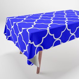 Quatrefoil (White & Blue Pattern) Tablecloth