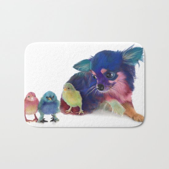 Chihuahua and Chicks Bath Mat