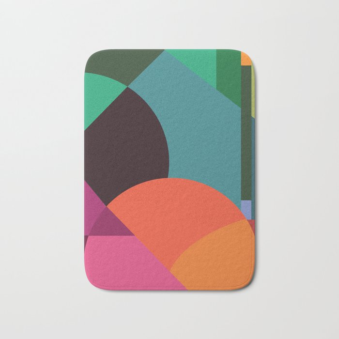 Pink Sunsets Geometric Abstract - Bybrije Bath Mat