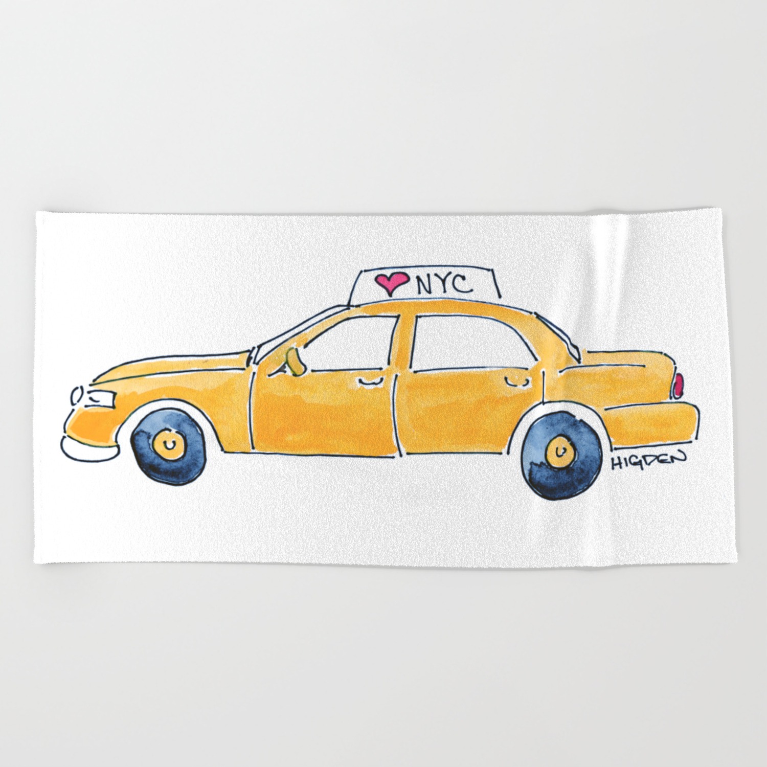 Nyc Taxi Cab Beach Towel By Mark Higden Society6 Nyc Taxi Cab Beach Towel By Mark Higden Society6