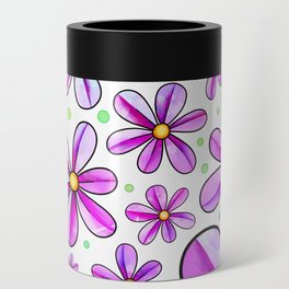 Doodle Daisy Flower Pattern 12 Can Cooler