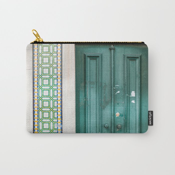 Tiled Green Door Carry-All Pouch