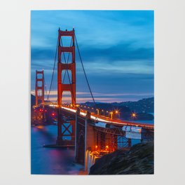 Golden Gate at Nightfall Poster