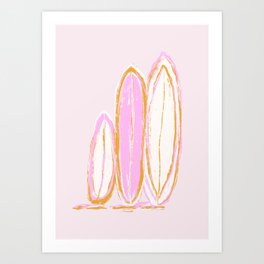 Pink Surfboard  Art Print