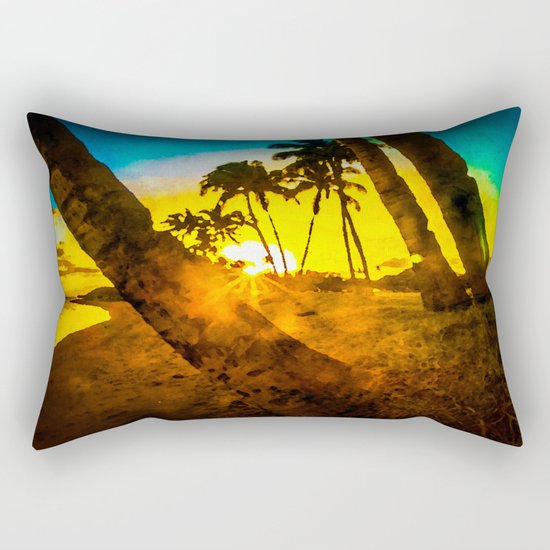 sunset at the beach Rectangular Pillow