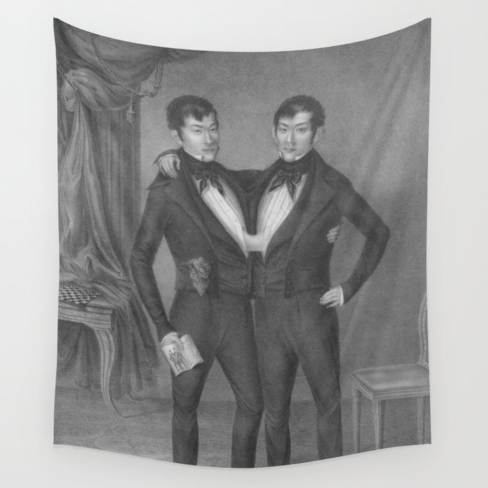 Chang and Eng Bunker - Siamese Twins Portrait Wall Tapestry