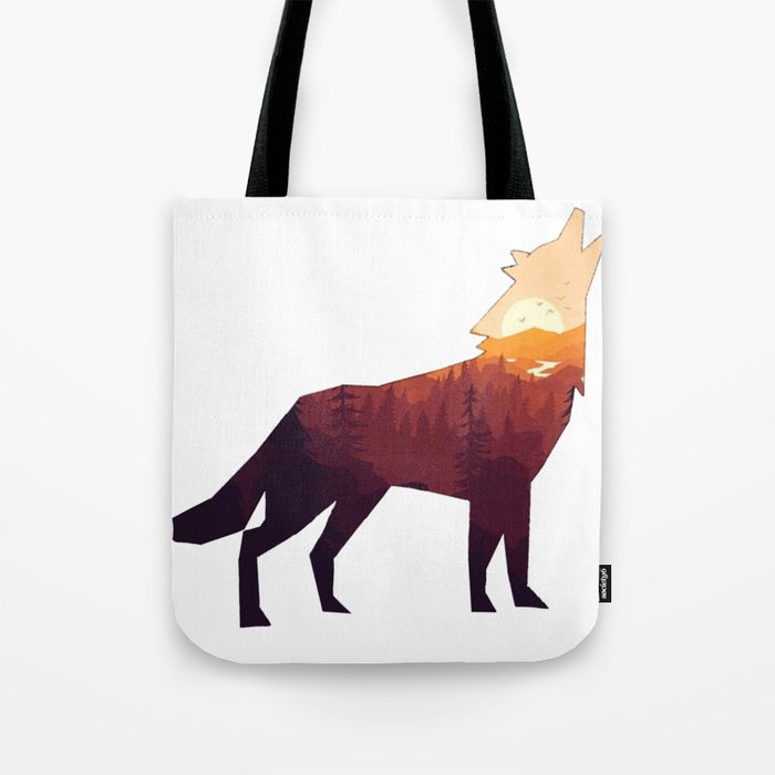 Sunset Wolf Tote Bag
