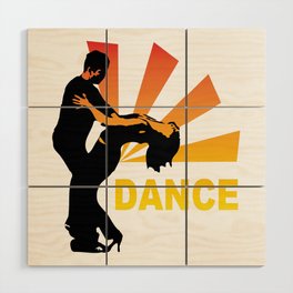 dancing couple silhouette - brazilian zouk Wood Wall Art