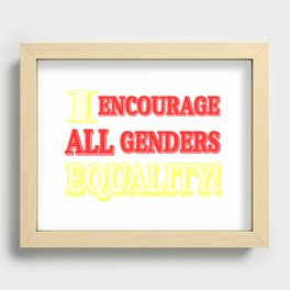 "ALL GENDERS EQUALITY" Cute Expression Design. Buy Now Recessed Framed Print