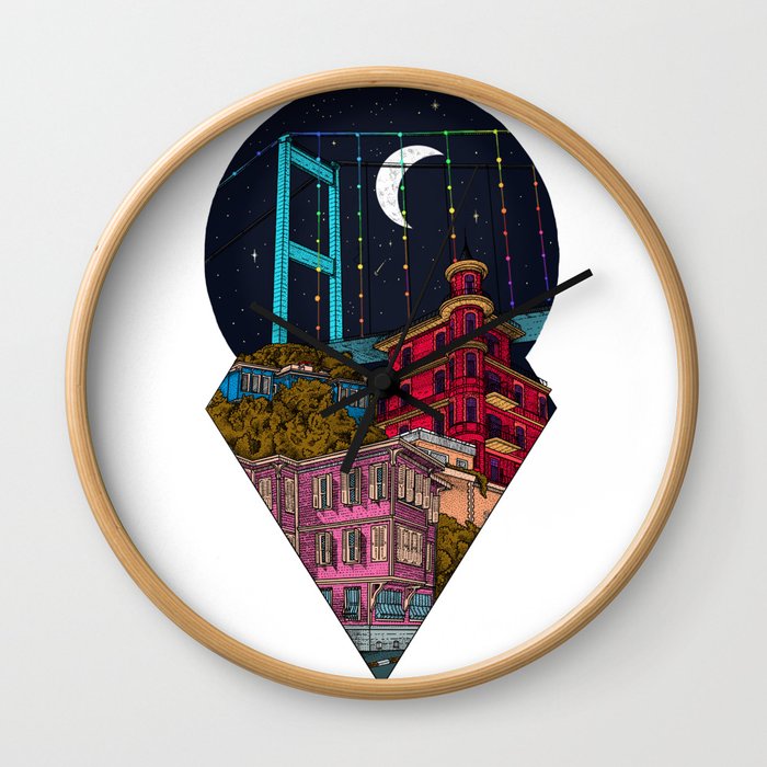 Night carries the lights Wall Clock