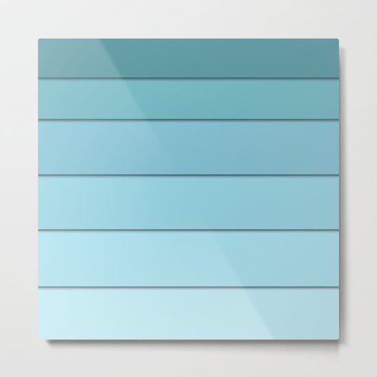 Colorful geometric striped pattern in shades of blue . Metal Print