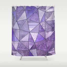 Purple Lilac Glamour Shiny Stained Glass Shower Curtain