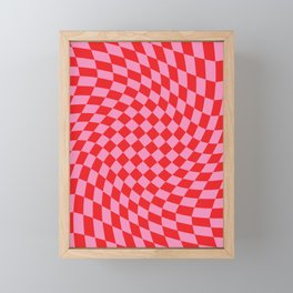 Pink & Red Checker Framed Mini Art Print