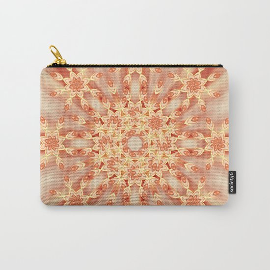 Mandala radial in orange Carry-All Pouch