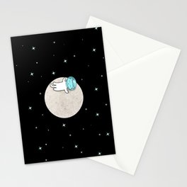 Cat On A Moon Stationery Card