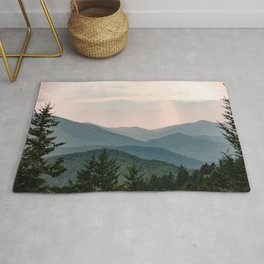 Smoky Mountain Pastel Sunset Area & Throw Rug