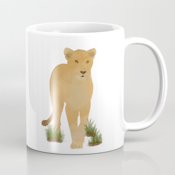 Watercolor Lioness Stalking Coffee Mug