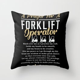 A Prayer For A Forklift Operator Forklift Driver Throw Pillow