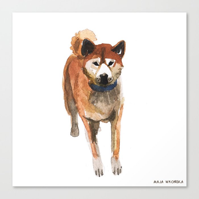 Watercolor Dog Vol 8 Shiba Inu Canvas Print By Takmaj Society6