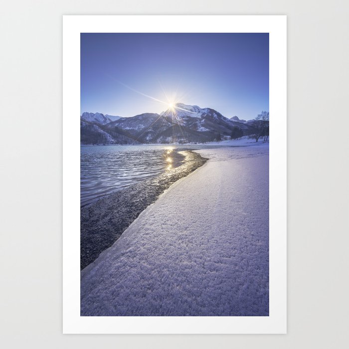 Last Light over Gramolazzo Iced Lake Art Print