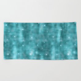 Glam Turquoise Diamond Shimmer Glitter Beach Towel