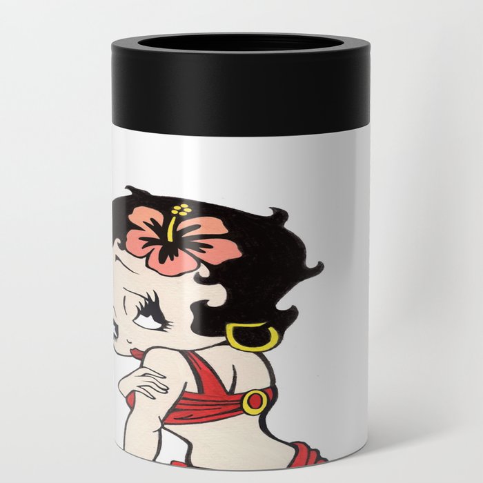 Tropical Betty Boop Painting Can Cooler
