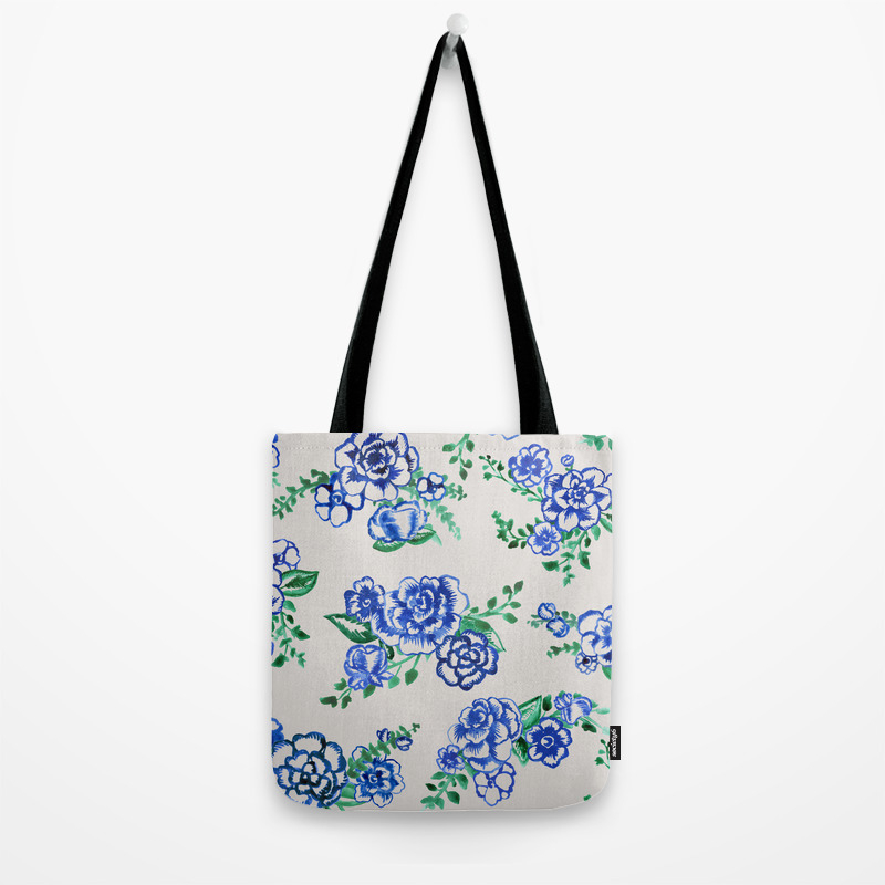 vintage floral tote bag