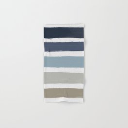 Blue & Taupe Stripes Hand & Bath Towel