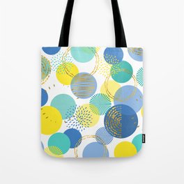 Abstract Circles Geometric Pattern Vintage Print Tote Bag