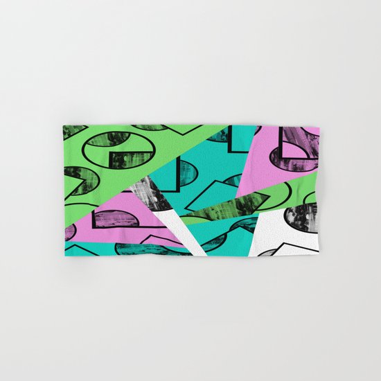 Broken Pieces - Pastel coloured, geometric, textured abstract Hand & Bath Towel
