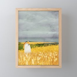 There's a ghost in the wheat field again... Framed Mini Art Print