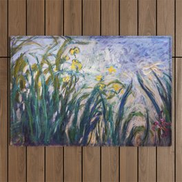 Claude Monet - Yellow and Purple Irises Outdoor Rug