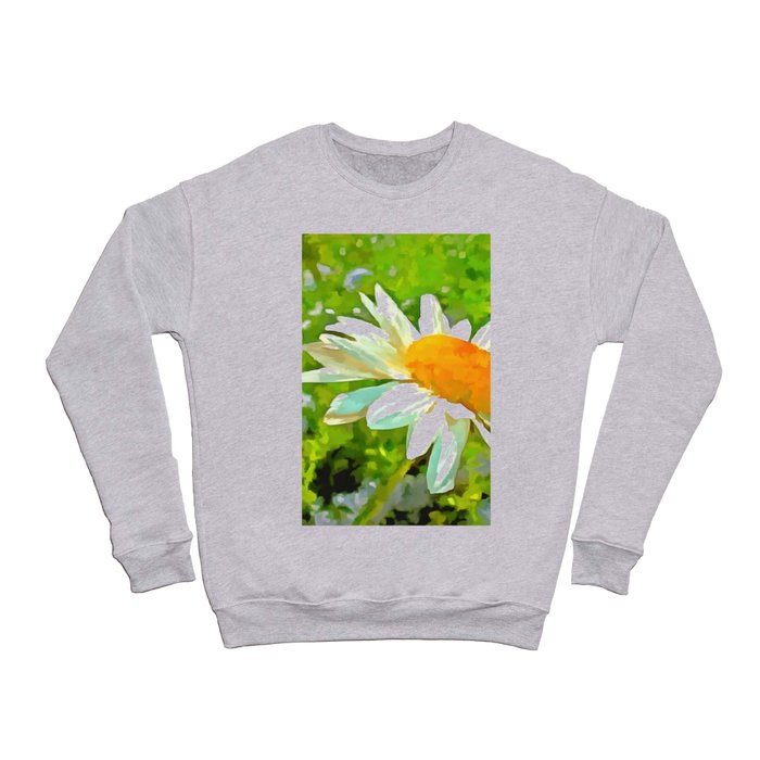 Artistic Bright and Colorful White Garden Daisies v6 Crewneck Sweatshirt