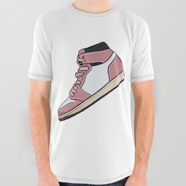 Pink women's high top sneaker All Over Graphic Tee