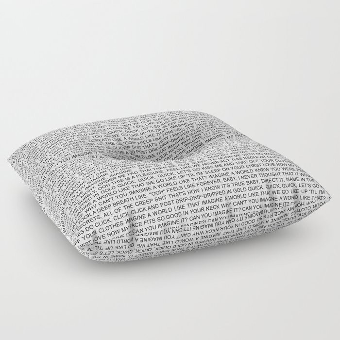 Imagine Ariana Lyrics White Black Floor Pillow By Rayowag