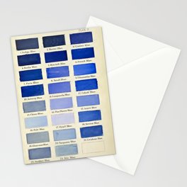 Vintage Color Chart - Blue Hues Stationery Card