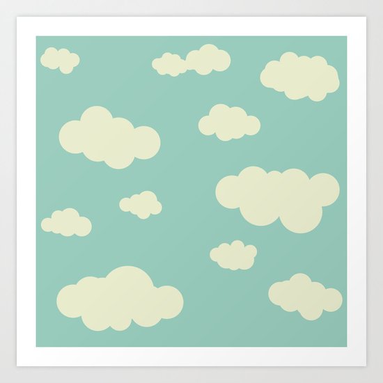 vintage clouds Art Print