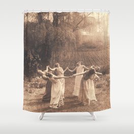 Circle Of Witches Vintage Women Dancing Shower Curtain