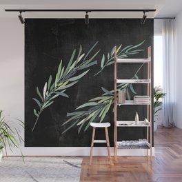 Eucalyptus leaves on chalkboard Wall Mural