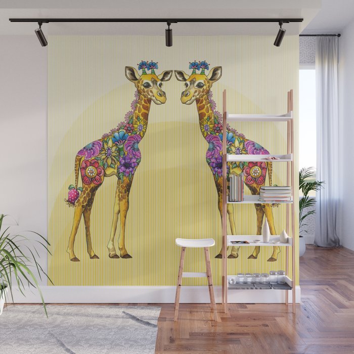 Giraffe Friends Wall Mural